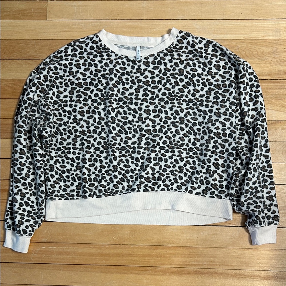 Z Supply Cream and Brown Leopard Top